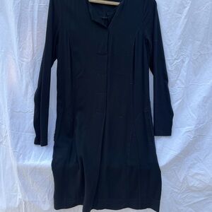 Blue V-Neck Long Sleeve Dress for Work